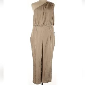 NWT Express Draped One Shoulder Jumpsuit, XL, Tan